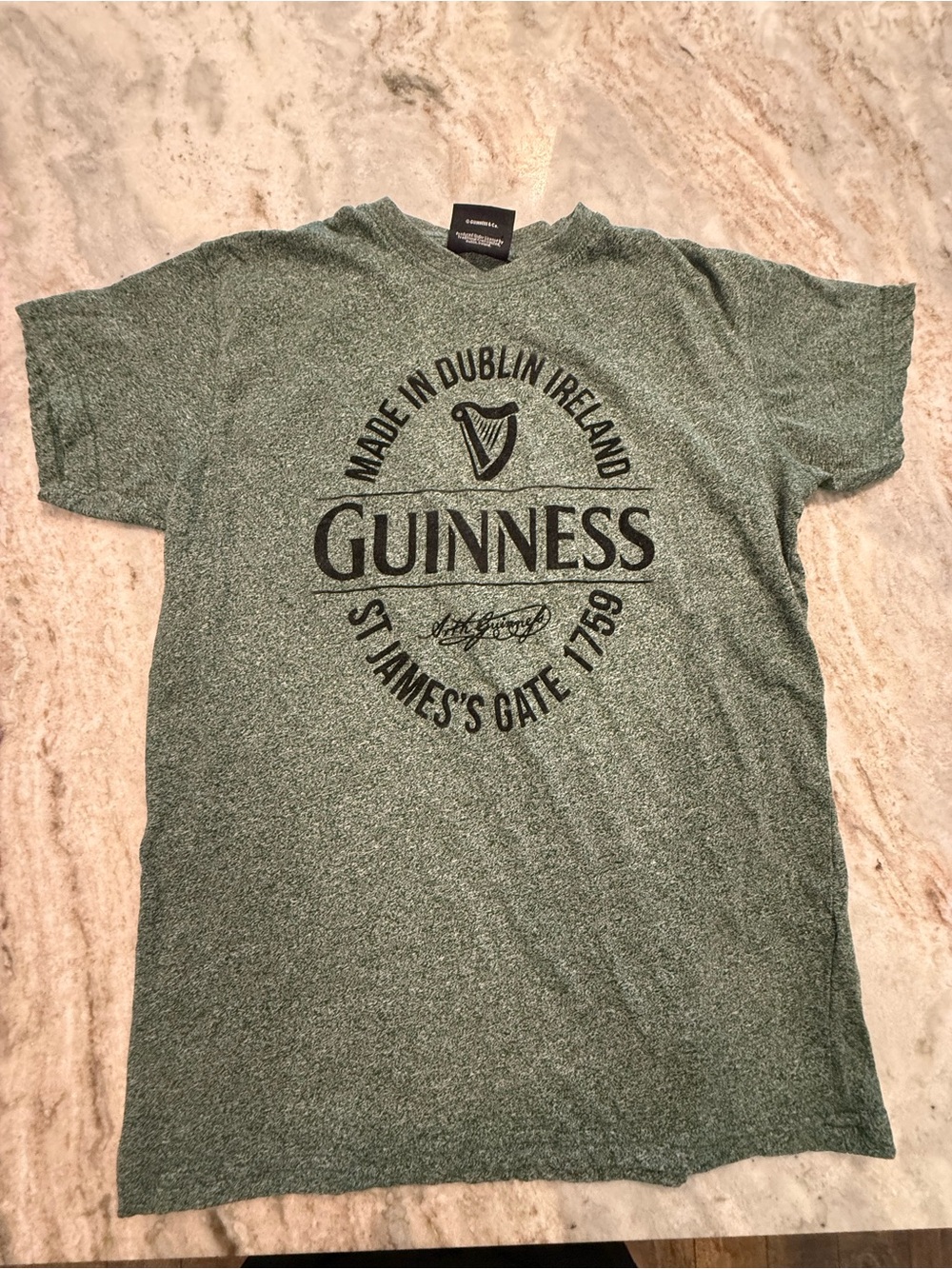 Guinness Heather Green Logo Short Sleeve Tee